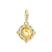 Load image into Gallery viewer, THOMAS SABO Charm Pendant Vintage Globe Gold Multi Stone