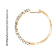 Load image into Gallery viewer, Hoop Earrings with 0.33ct Diamonds in 9K Yellow Gold