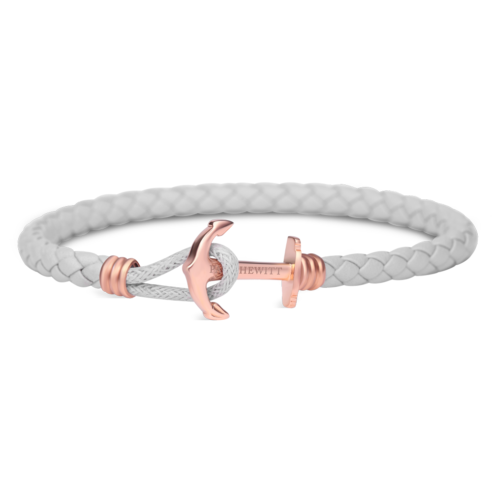 Paul Hewitt Phrep Lite Leather Rose Gold / Grey Bracelet - XS