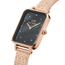 Load image into Gallery viewer, Daniel Wellington Quadro 20x26 Lumine Rose Gold Mother of Pearl Black Watch