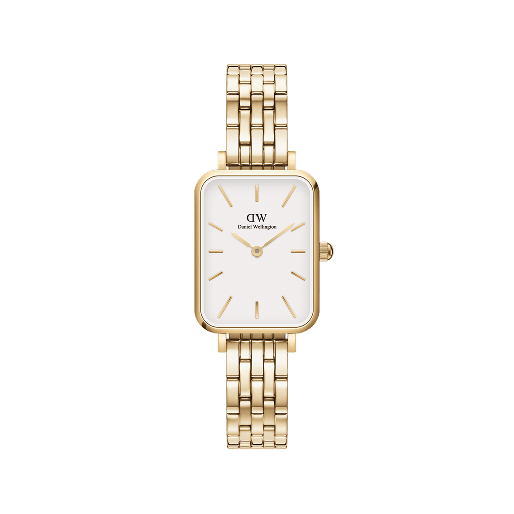 Daniel Wellington Quadro 20x26 5-Link Gold & White Watch