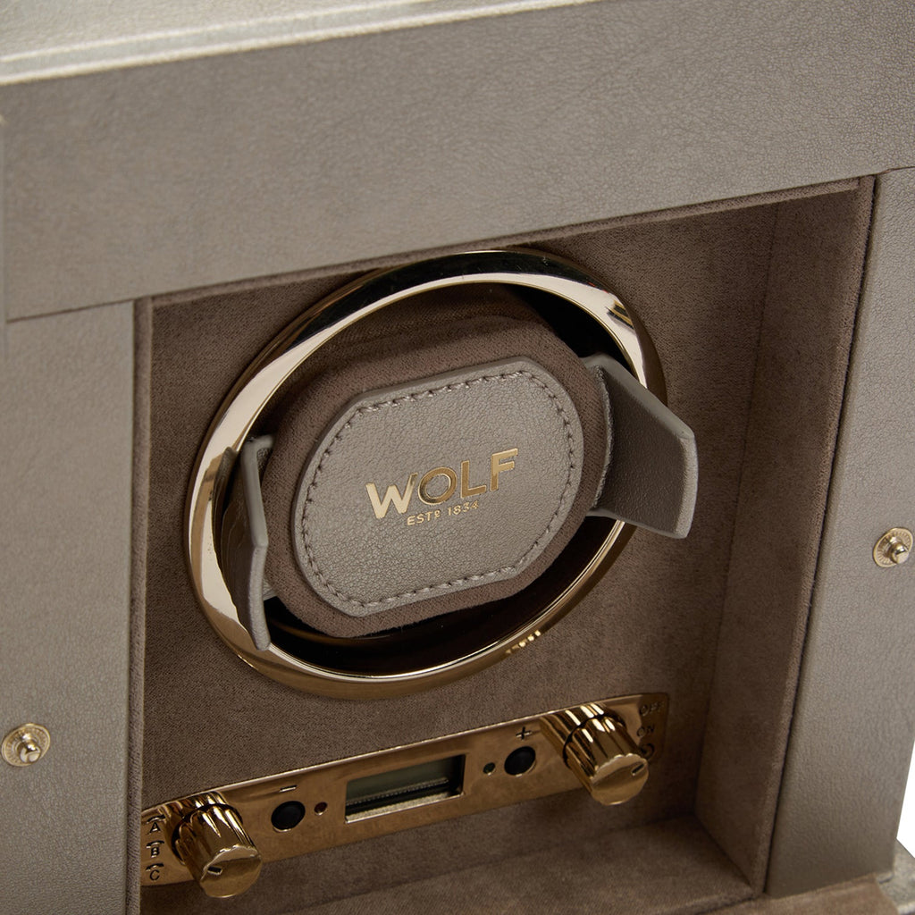 Wolf Palermo Single Watch Winder Pewter