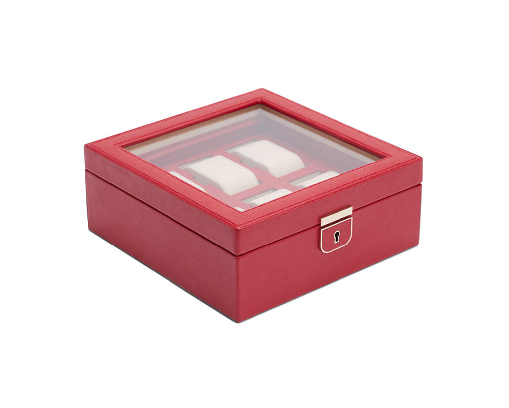 Wolf Palermo 6 Piece Watch Box Red