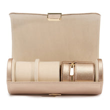 Load image into Gallery viewer, Wolf Palermo Double Watch Roll with Jewellery Pouch Rose Gold