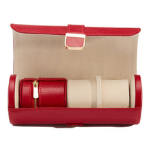 Load image into Gallery viewer, Wolf Palermo Double Watch Roll with Jewellery Pouch Red