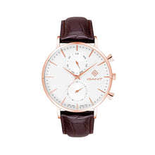 Load image into Gallery viewer, Gant Park Hill Day Date II IPR White Dial Black Leather
