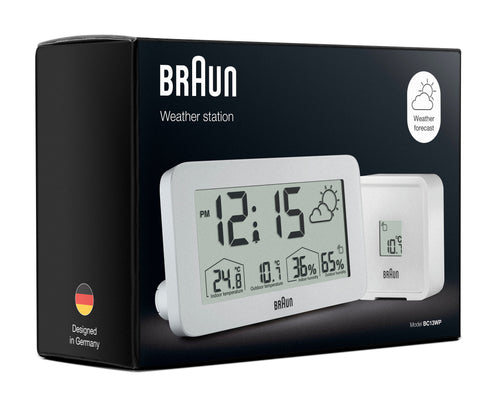 Braun Digital Weather Station Clock White