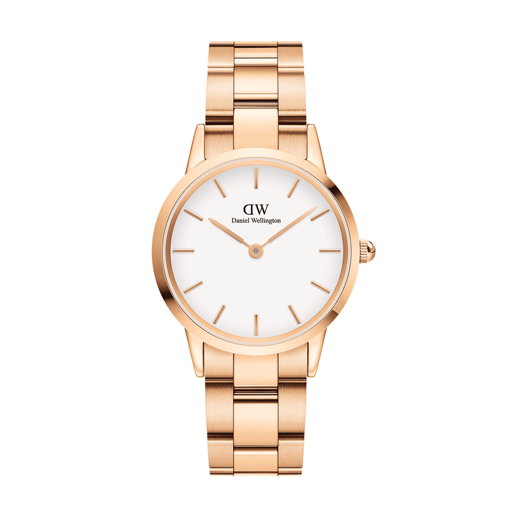 Daniel Wellington Iconic Link 36 Rose Gold & White Watch