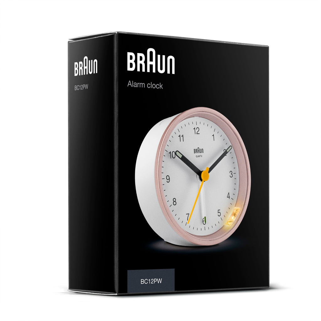 Braun Classic Analogue Alarm Clock Pink