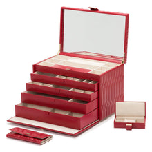 Load image into Gallery viewer, Wolf Caroline Extra Large Jewellery Case Red