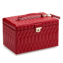 Load image into Gallery viewer, Wolf Caroline Large Jewellery Case Red