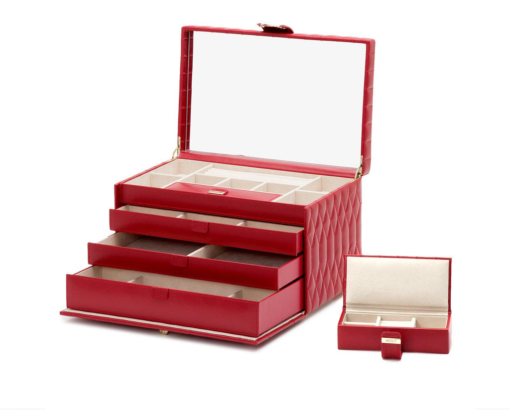 Wolf Caroline Large Jewellery Case Red