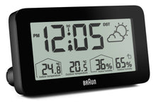 Load image into Gallery viewer, Braun Digital Weather Station Clock Black