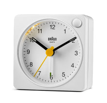 Load image into Gallery viewer, Braun Classic Travel Analogue Alarm Clock White