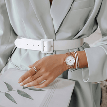 Load image into Gallery viewer, Daniel Wellington Iconic Link 36 Rose Gold &amp; White Watch