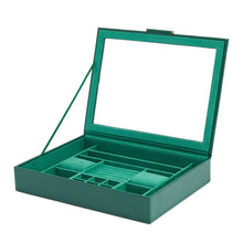 Load image into Gallery viewer, Wolf Sophia Jewellery Box with Window Forest Green