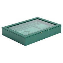 Load image into Gallery viewer, Wolf Sophia Jewellery Box with Window Forest Green