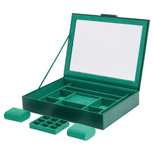 Load image into Gallery viewer, Wolf Sophia Jewellery Box with Window Forest Green