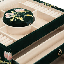 Load image into Gallery viewer, Wolf Zoe Medium Jewellery Box Forest Green