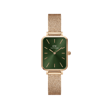 Load image into Gallery viewer, Daniel Wellington Quadro 20X26 Pressed Melrose Rose Gold &amp; Emerald Watch