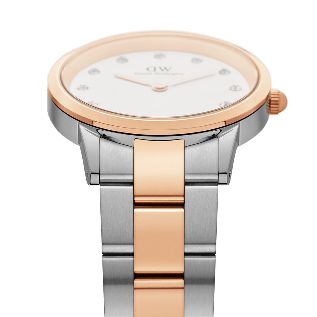 Daniel Wellington Iconic Link Lumine 32 Rose Gold & Silver White Watch