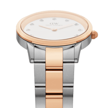 Load image into Gallery viewer, Daniel Wellington Iconic Link Lumine 32 Rose Gold &amp; Silver White Watch