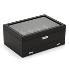 Load image into Gallery viewer, Wolf Roadster 10P Watch Box W/ Drawer Black