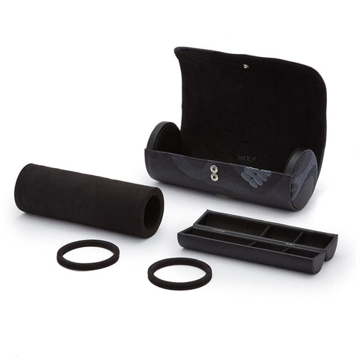 Wolf Memento Mori Triple Watch Roll Black