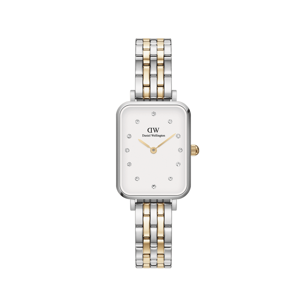 Daniel Wellington Quadro Lumine 20x26 5-Link Gold & Silver White Watch