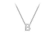 Load image into Gallery viewer, 9K White Gold &#39;B&#39; Initial Adjustable Letter Necklace 38/43cm