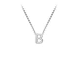 9K White Gold 'B' Initial Adjustable Letter Necklace 38/43cm