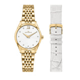 Philip Roma Gold Watch with Interchangeable White Strap