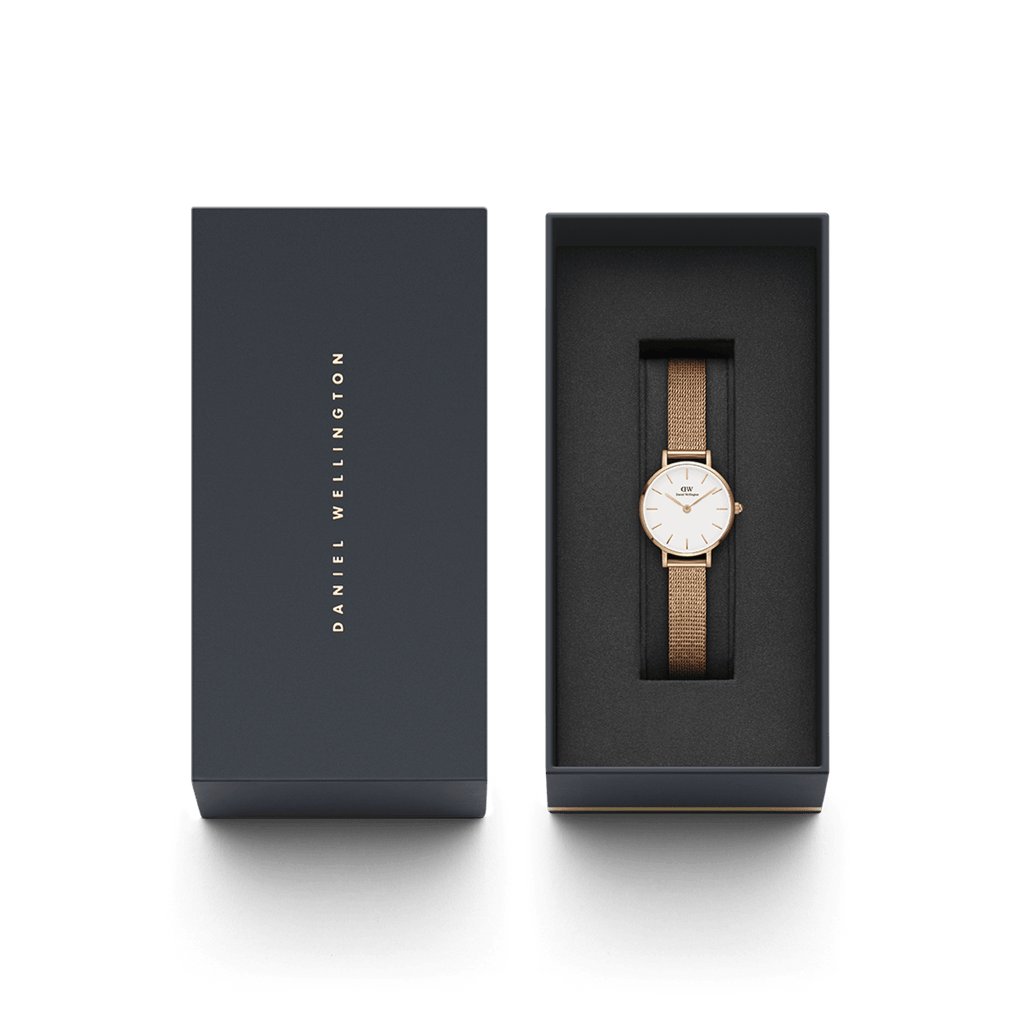 Daniel Wellington Petite 24 Pressed Melrose Rose Gold & White Watch