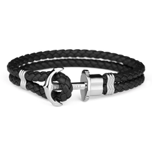 Load image into Gallery viewer, Paul Hewitt Phrep Leather Black / Silver Bracelet - XS