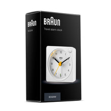 Load image into Gallery viewer, Braun Classic Travel Analogue Alarm Clock White