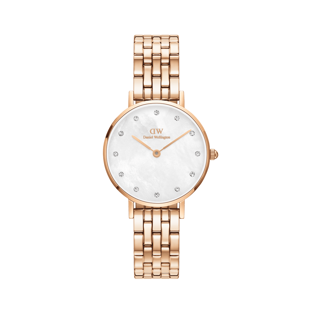 Daniel Wellington Petite Lumine 28 5-Link Rose Gold & Mother of Pearl White Watch