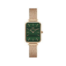 Load image into Gallery viewer, Daniel Wellington Quadro 20X26 Pressed Melrose Rose Gold &amp; Green Watch