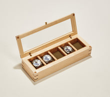 Load image into Gallery viewer, Wolf Analog Shift 5 Piece Watch Box Wood