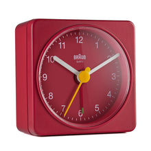 Load image into Gallery viewer, Braun Classic Travel Analogue Alarm Clock Red