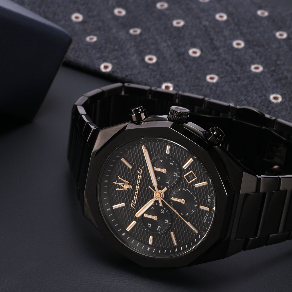 Maserati Stile Black Chronograph Watch