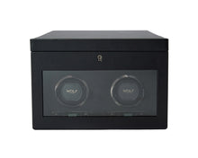 Load image into Gallery viewer, Wolf British Racing Double Watch Winder with Storage Black