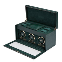 Load image into Gallery viewer, Wolf Brit Racing Green Triple Watch Winder(V) | The Jewellery Boutique Australia