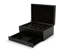 Load image into Gallery viewer, Wolf British Racing 10 Piece Watch Box with Drawer Black