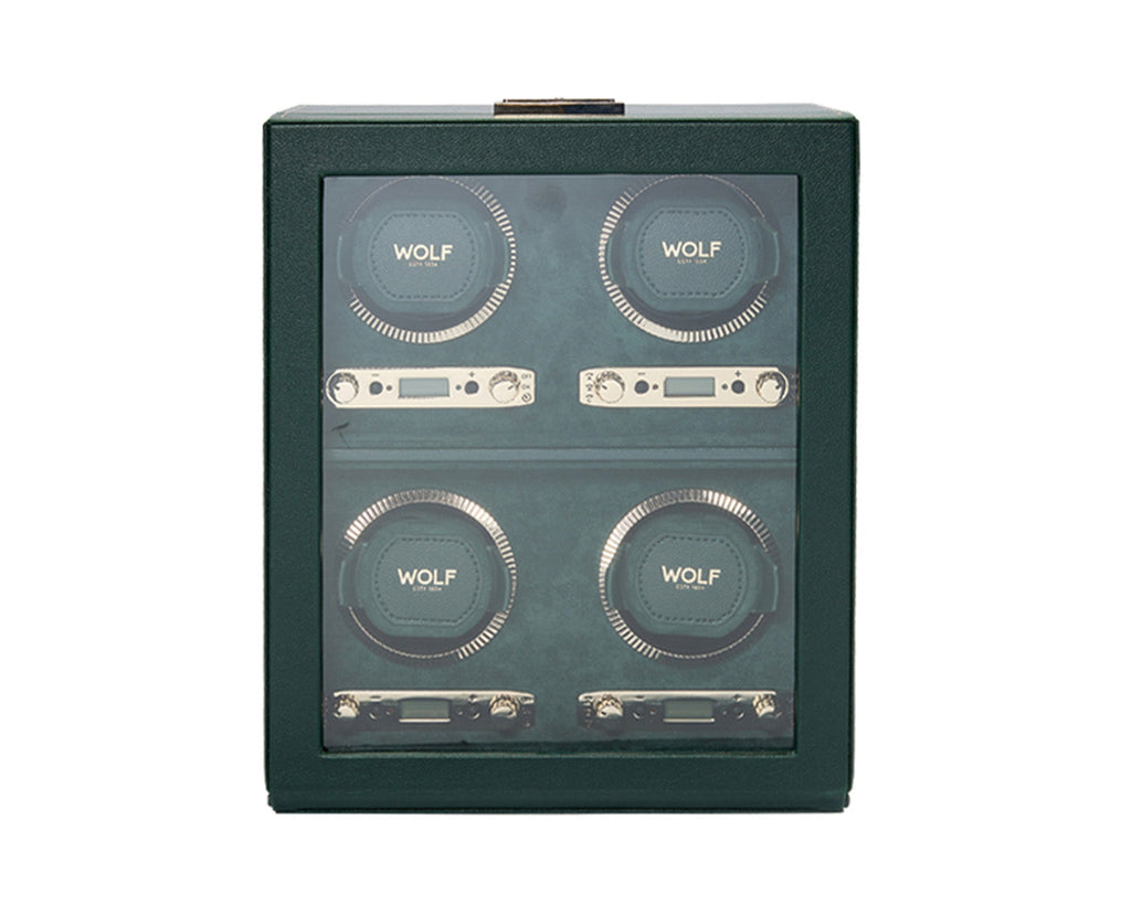 Wolf British Racing Green 4 Piece Watch Winder