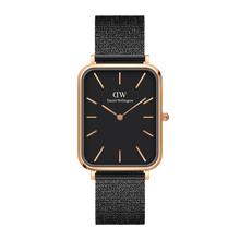 Load image into Gallery viewer, Daniel Wellington Quadro 20X26 Pressed Ashfield Rose Gold &amp; Black Watch