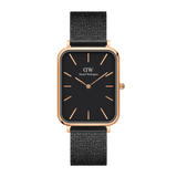 Daniel Wellington Quadro 20X26 Pressed Ashfield Rose Gold & Black Watch