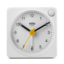 Load image into Gallery viewer, Braun Classic Travel Analogue Alarm Clock White