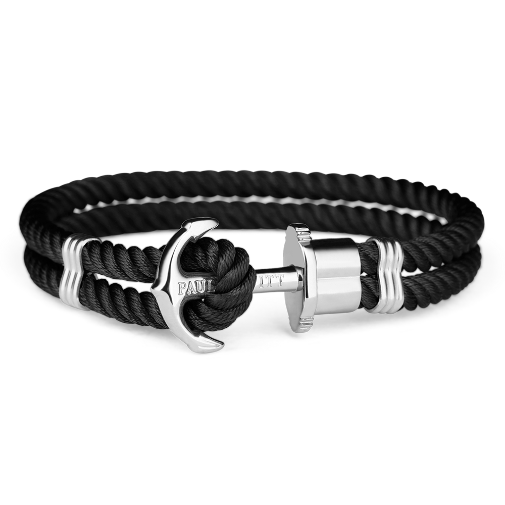 Paul Hewitt Phrep Nylon Silver / Black Bracelet - M