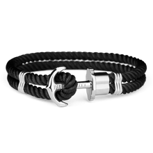 Load image into Gallery viewer, Paul Hewitt Phrep Nylon Silver / Black Bracelet - M