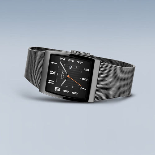 Bering Slim Solar Rectangular Grey Watch
